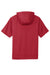 Sport-Tek ST251 Mens Moisture Wicking Fleece Short Sleeve Hooded Sweatshirt Hoodie w/ Pouch Pocket Deep Red Flat Back
