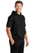 Sport-Tek ST251 Mens Moisture Wicking Fleece Short Sleeve Hooded Sweatshirt Hoodie w/ Pouch Pocket Black Model 3q