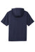 Sport-Tek ST251 Mens Moisture Wicking Fleece Short Sleeve Hooded Sweatshirt Hoodie w/ Pouch Pocket Navy Blue Flat Back