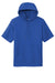 Sport-Tek ST251 Mens Moisture Wicking Fleece Short Sleeve Hooded Sweatshirt Hoodie w/ Pouch Pocket True Royal Blue Flat Front