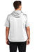 Sport-Tek ST251 Mens Moisture Wicking Fleece Short Sleeve Hooded Sweatshirt Hoodie w/ Pouch Pocket White Model Back