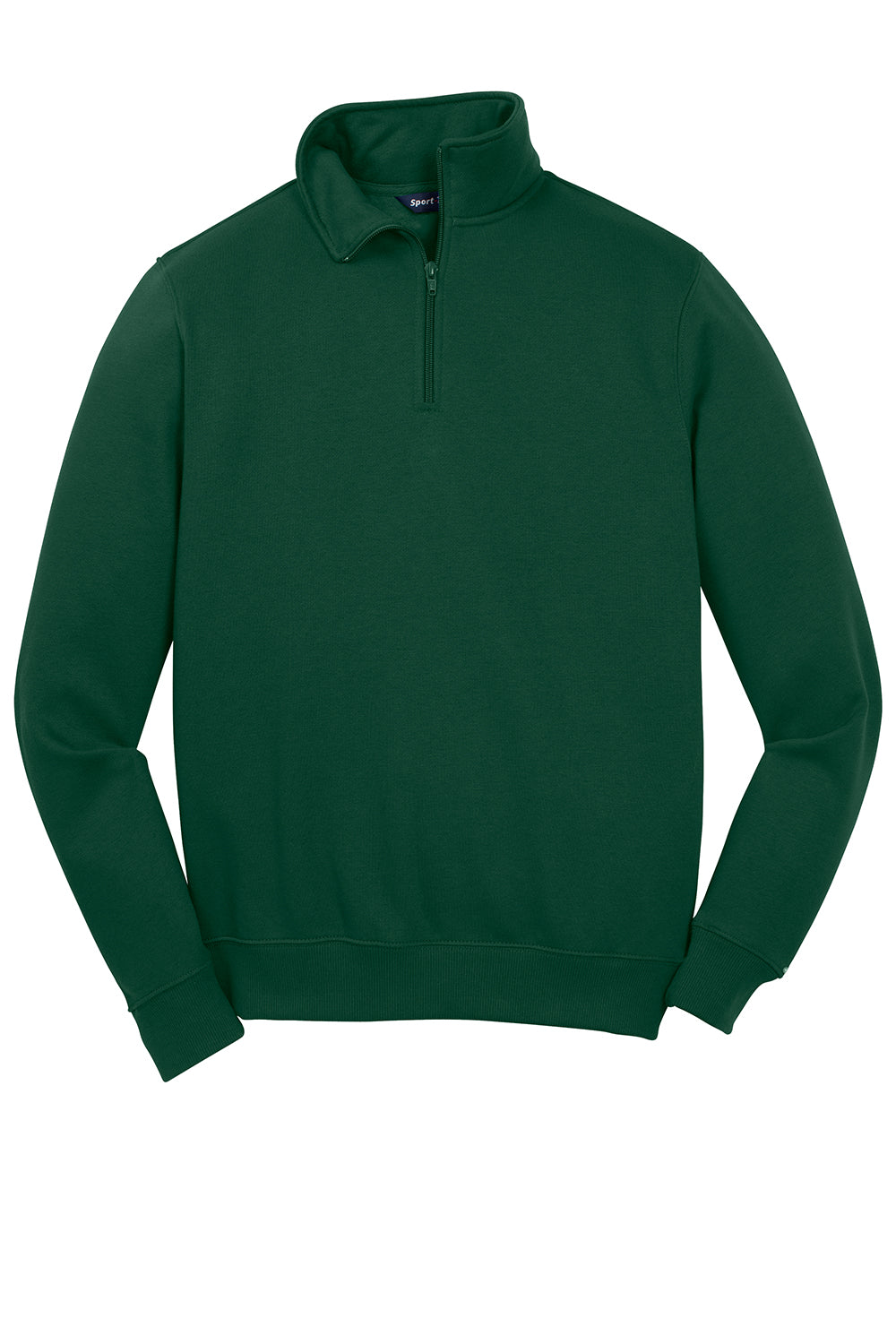 Sport-Tek ST253/TST253 Mens Shrink Resistant Fleece 1/4 Zip Sweatshirt Forest Green Flat Front