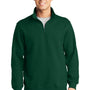 Sport-Tek Mens Shrink Resistant Fleece 1/4 Zip Sweatshirt - Forest Green