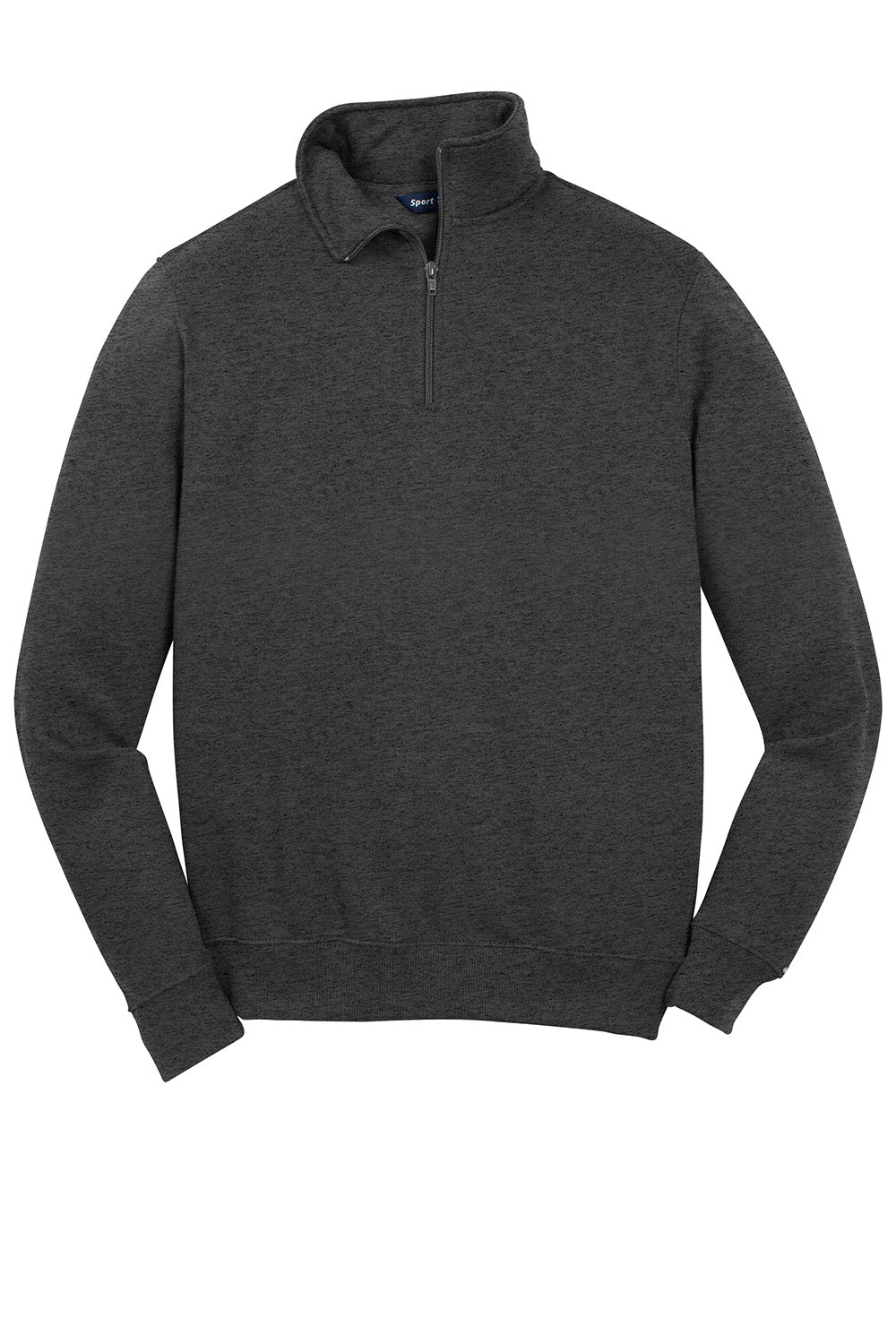 Sport-Tek ST253/TST253 Mens Shrink Resistant Fleece 1/4 Zip Sweatshirt Heather Graphite Grey Flat Front