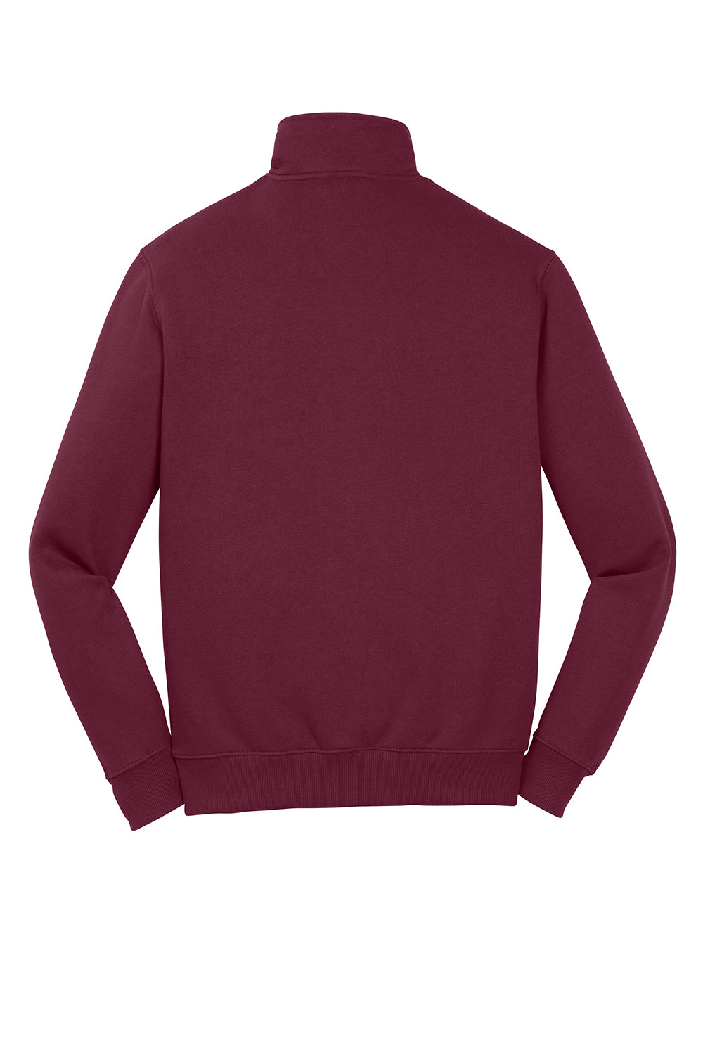 Sport-Tek ST253/TST253 Mens Shrink Resistant Fleece 1/4 Zip Sweatshirt Maroon Flat Back