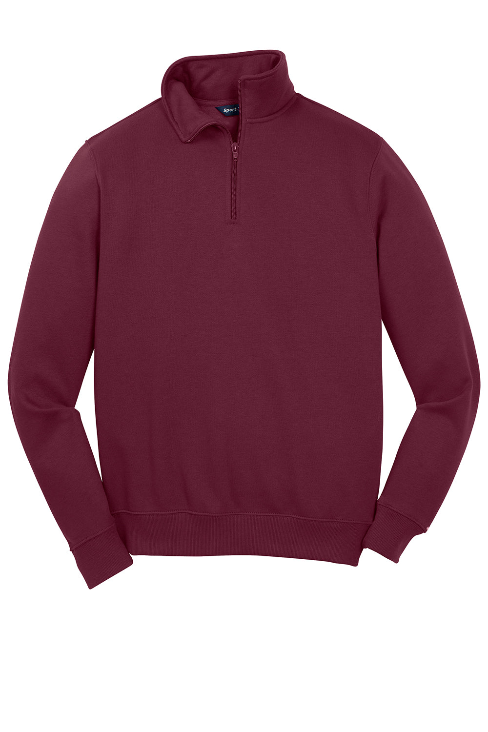 Sport-Tek ST253/TST253 Mens Shrink Resistant Fleece 1/4 Zip Sweatshirt Maroon Flat Front