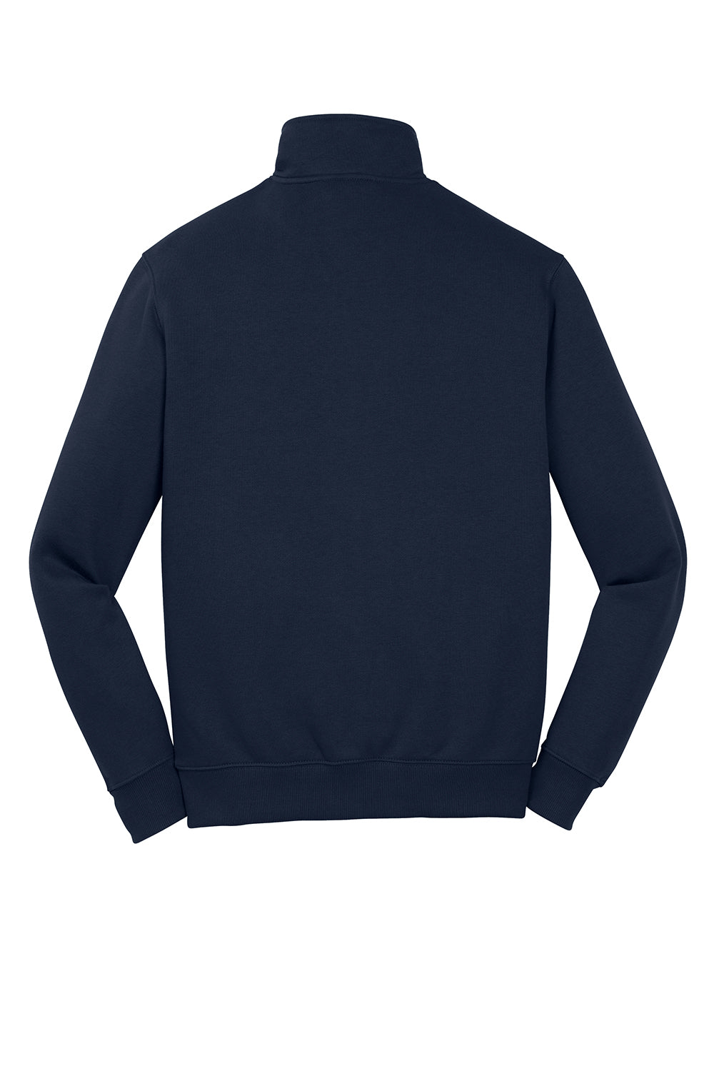 Sport-Tek ST253/TST253 Mens Shrink Resistant Fleece 1/4 Zip Sweatshirt True Navy Blue Flat Back