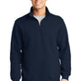 Sport-Tek Mens Shrink Resistant Fleece 1/4 Zip Sweatshirt - True Navy Blue