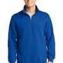 Sport-Tek Mens Shrink Resistant Fleece 1/4 Zip Sweatshirt - True Royal Blue
