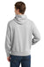 Sport-Tek ST254/TST254 Mens Shrink Resistant Fleece Hooded Sweatshirt Hoodie w/ Pouch Pocket Heather Grey Model Back