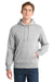 Sport-Tek ST254/TST254 Mens Shrink Resistant Fleece Hooded Sweatshirt Hoodie w/ Pouch Pocket Heather Grey Model Front