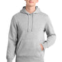 Sport-Tek Mens Shrink Resistant Fleece Hooded Sweatshirt Hoodie w/ Pouch Pocket - Heather Grey