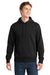 Sport-Tek ST254/TST254 Mens Shrink Resistant Fleece Hooded Sweatshirt Hoodie w/ Pouch Pocket Black Model Front