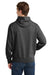 Sport-Tek ST254/TST254 Mens Shrink Resistant Fleece Hooded Sweatshirt Hoodie w/ Pouch Pocket Heather Graphite Grey Model Back