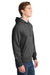 Sport-Tek ST254/TST254 Mens Shrink Resistant Fleece Hooded Sweatshirt Hoodie w/ Pouch Pocket Heather Graphite Grey Model Side