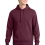 Sport-Tek Mens Shrink Resistant Fleece Hooded Sweatshirt Hoodie w/ Pouch Pocket - Maroon
