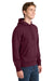 Sport-Tek ST254/TST254 Mens Shrink Resistant Fleece Hooded Sweatshirt Hoodie w/ Pouch Pocket Maroon Model Side