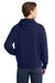 Sport-Tek ST254/TST254 Mens Shrink Resistant Fleece Hooded Sweatshirt Hoodie w/ Pouch Pocket True Navy Blue Model Back