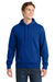 Sport-Tek ST254/TST254 Mens Shrink Resistant Fleece Hooded Sweatshirt Hoodie w/ Pouch Pocket True Royal Blue Model Front