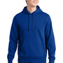 Sport-Tek Mens Shrink Resistant Fleece Hooded Sweatshirt Hoodie w/ Pouch Pocket - True Royal Blue