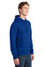 Sport-Tek ST254/TST254 Mens Shrink Resistant Fleece Hooded Sweatshirt Hoodie w/ Pouch Pocket True Royal Blue Model Side