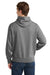 Sport-Tek ST254/TST254 Mens Shrink Resistant Fleece Hooded Sweatshirt Hoodie w/ Pouch Pocket Heather Vintage Grey Model Back