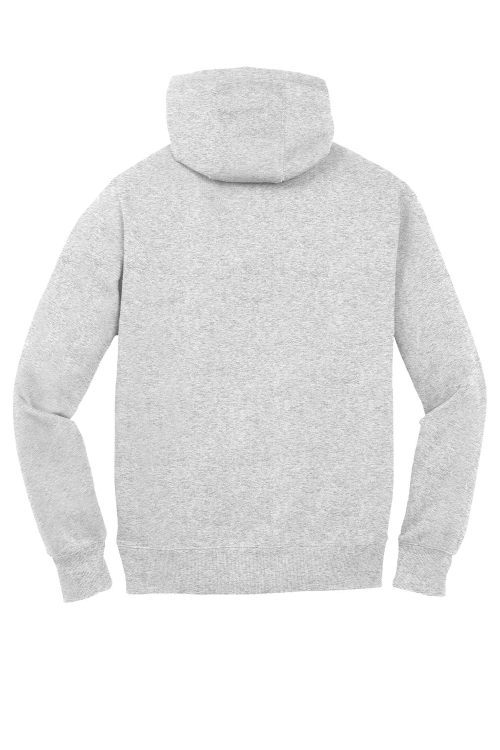 Sport-Tek ST254/TST254 Mens Shrink Resistant Fleece Hooded Sweatshirt Hoodie w/ Pouch Pocket Heather Grey Flat Back