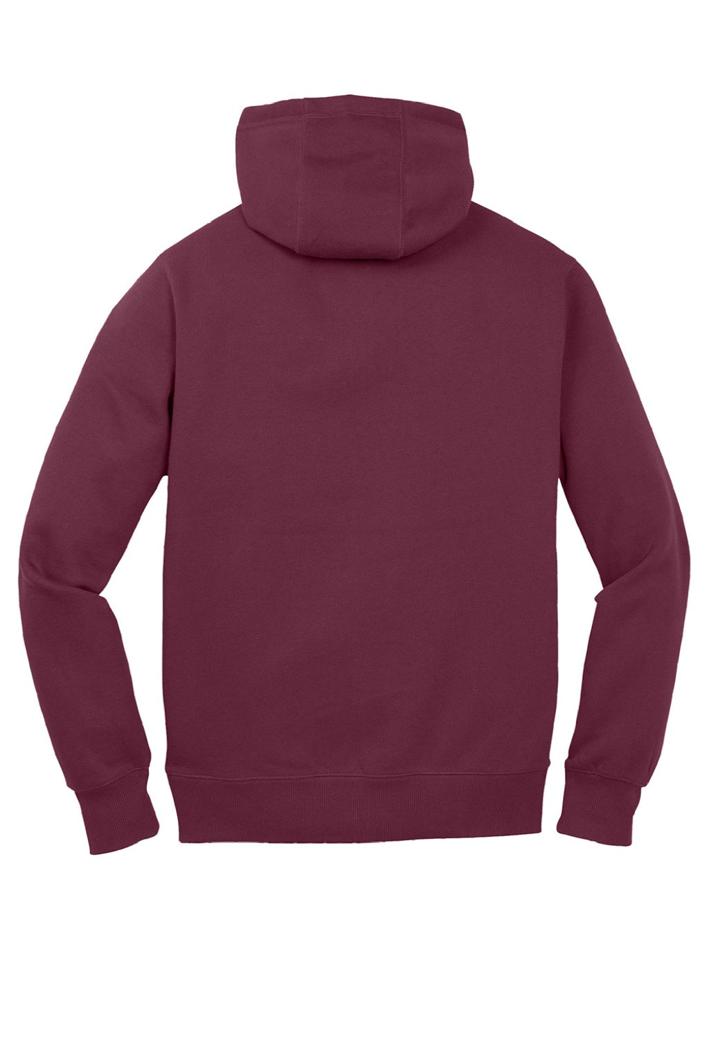 Sport-Tek ST254/TST254 Mens Shrink Resistant Fleece Hooded Sweatshirt Hoodie w/ Pouch Pocket Maroon Flat Back