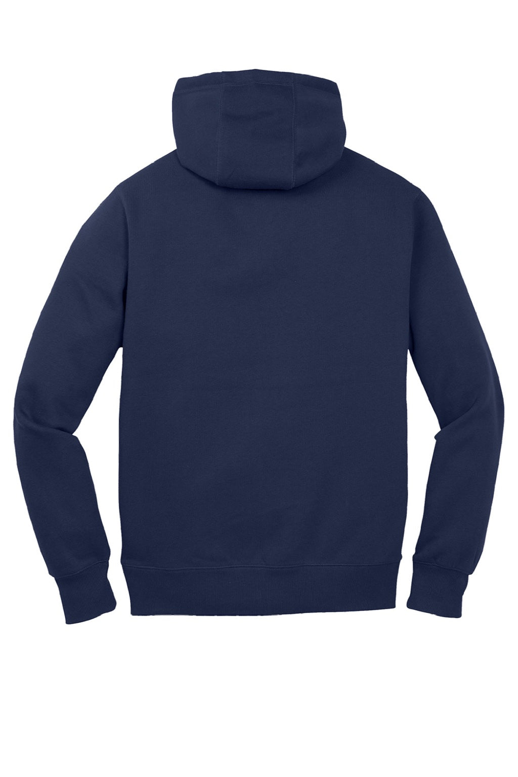 Sport-Tek ST254/TST254 Mens Shrink Resistant Fleece Hooded Sweatshirt Hoodie w/ Pouch Pocket True Navy Blue Flat Back