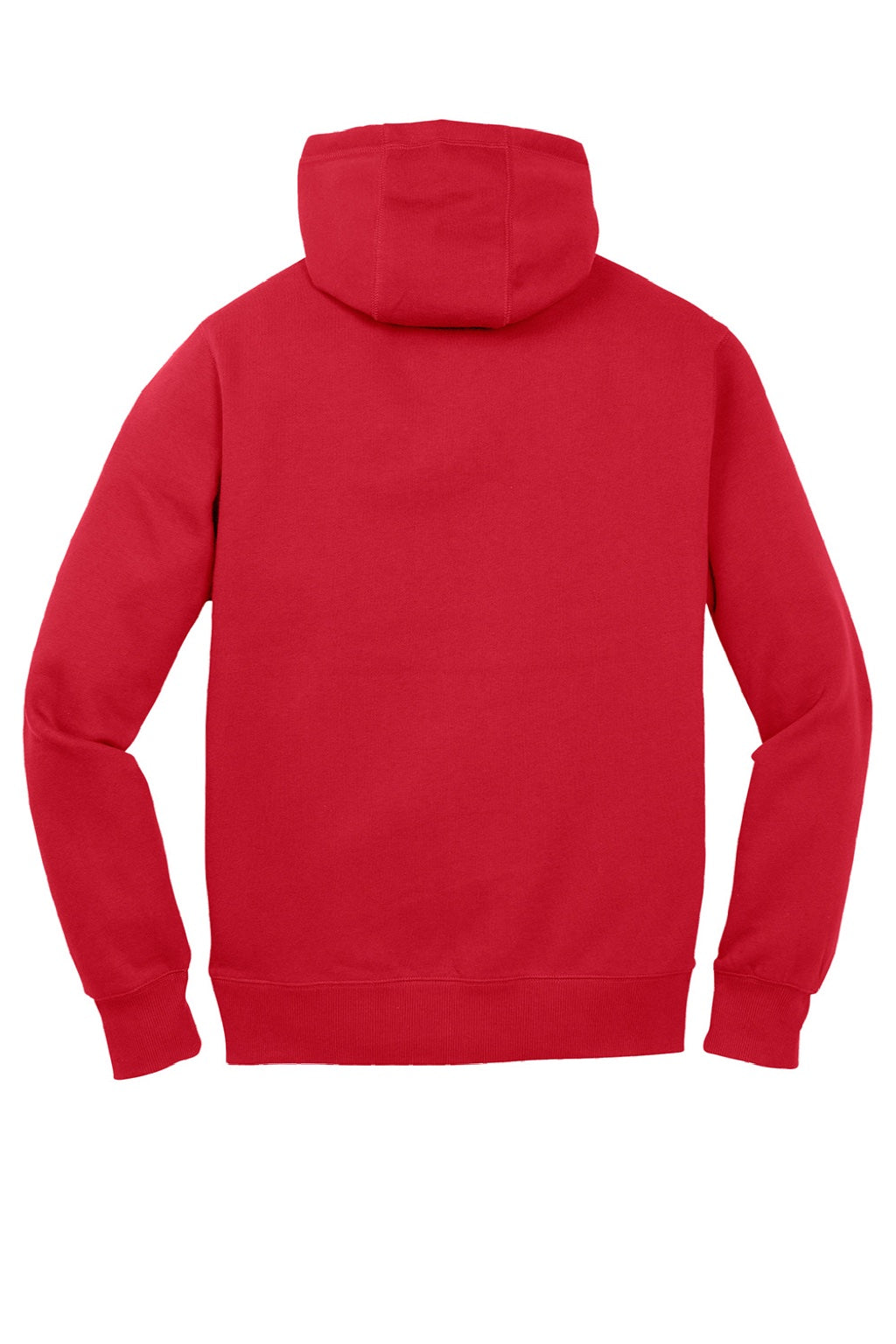 Sport-Tek ST254/TST254 Mens Shrink Resistant Fleece Hooded Sweatshirt Hoodie w/ Pouch Pocket True Red Flat Back