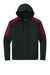 Sport-Tek ST255 Mens Sport-Wick Moisture Wicking United Fleece Hooded Sweatshirt Hoodie w/ Pouch Pocket Black/Deep Red Flat Front