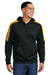 Sport-Tek ST255 Mens Sport-Wick Moisture Wicking United Fleece Hooded Sweatshirt Hoodie w/ Pouch Pocket Black/Gold Model Front