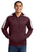 Sport-Tek ST255 Mens Sport-Wick Moisture Wicking United Fleece Hooded Sweatshirt Hoodie w/ Pouch Pocket Maroon/White Model Front