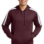 Sport-Tek Mens Sport-Wick Moisture Wicking United Fleece Hooded Sweatshirt Hoodie w/ Pouch Pocket - Maroon/White