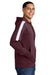 Sport-Tek ST255 Mens Sport-Wick Moisture Wicking United Fleece Hooded Sweatshirt Hoodie w/ Pouch Pocket Maroon/White Model Side