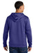 Sport-Tek ST255 Mens Sport-Wick Moisture Wicking United Fleece Hooded Sweatshirt Hoodie w/ Pouch Pocket Purple/White Model Back