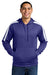 Sport-Tek ST255 Mens Sport-Wick Moisture Wicking United Fleece Hooded Sweatshirt Hoodie w/ Pouch Pocket Purple/White Model Front