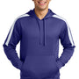 Sport-Tek Mens Sport-Wick Moisture Wicking United Fleece Hooded Sweatshirt Hoodie w/ Pouch Pocket - Purple/White