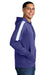 Sport-Tek ST255 Mens Sport-Wick Moisture Wicking United Fleece Hooded Sweatshirt Hoodie w/ Pouch Pocket Purple/White Model Side
