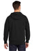 Sport-Tek ST258 Mens Fleece Full Zip Hooded Sweatshirt Hoodie w/ Pouch Pocket Black Model Back