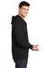 Sport-Tek ST258 Mens Fleece Full Zip Hooded Sweatshirt Hoodie w/ Pouch Pocket Black Model Side