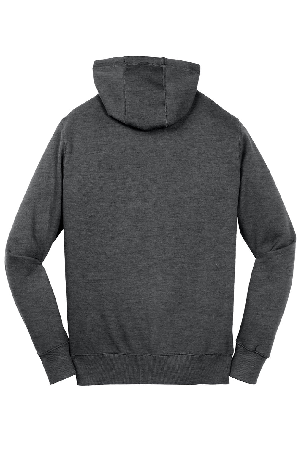 Sport-Tek ST258 Mens Fleece Full Zip Hooded Sweatshirt Hoodie w/ Pouch Pocket Heather Graphite Grey Flat Back
