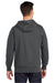 Sport-Tek ST258 Mens Fleece Full Zip Hooded Sweatshirt Hoodie w/ Pouch Pocket Heather Graphite Grey Model Back