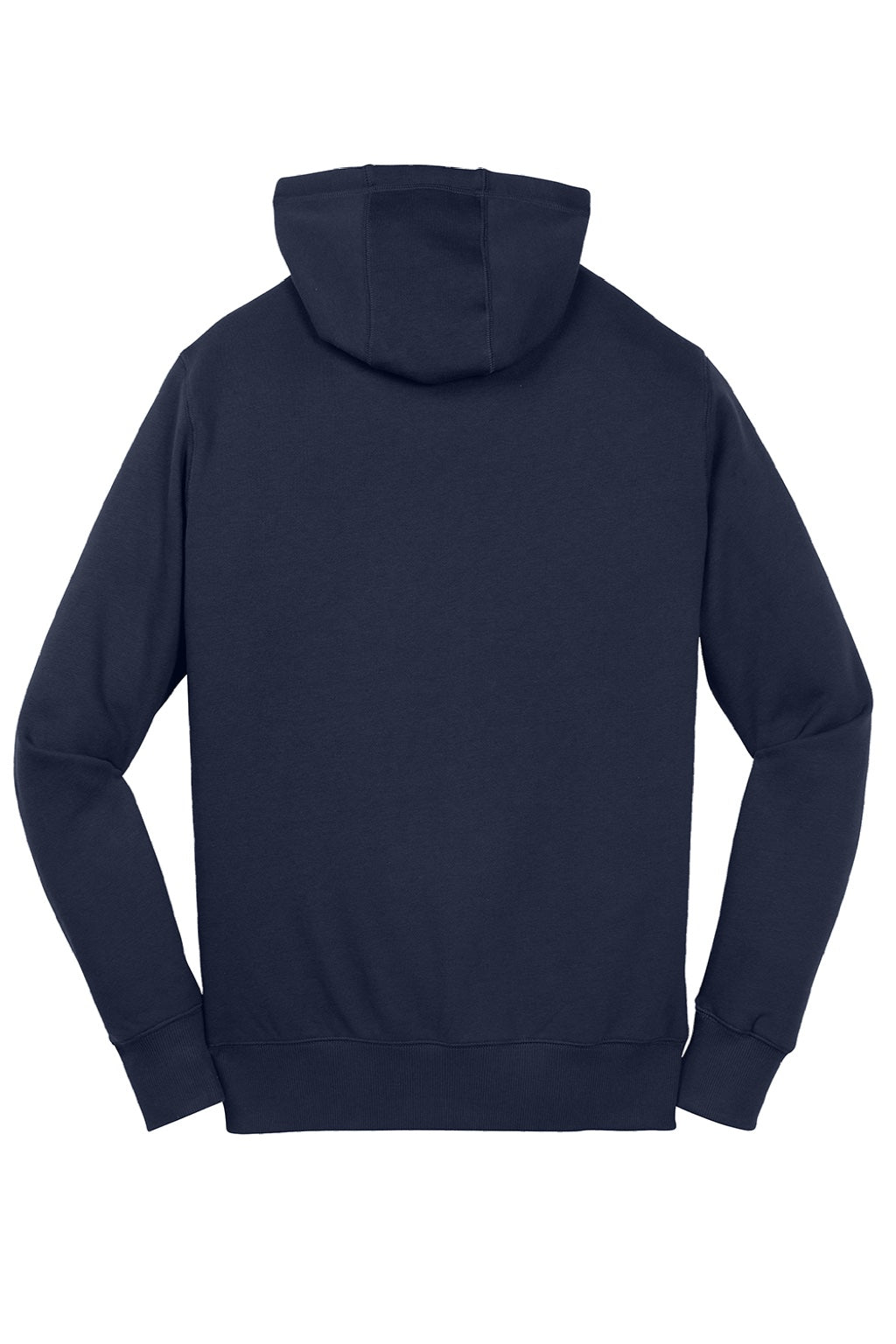 Sport-Tek ST258 Mens Fleece Full Zip Hooded Sweatshirt Hoodie w/ Pouch Pocket True Navy Blue Flat Back