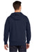 Sport-Tek ST258 Mens Fleece Full Zip Hooded Sweatshirt Hoodie w/ Pouch Pocket True Navy Blue Model Back