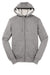 Sport-Tek ST258 Mens Fleece Full Zip Hooded Sweatshirt Hoodie w/ Pouch Pocket Heather Vintage Grey Flat Front