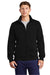 Sport-Tek ST259 Mens Shrink Resistant Fleece Full Zip Sweatshirt w/ Pockets Black Model Front