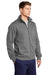 Sport-Tek ST259 Mens Shrink Resistant Fleece Full Zip Sweatshirt w/ Pockets Heather Vintage Grey Model 3q