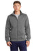 Sport-Tek ST259 Mens Shrink Resistant Fleece Full Zip Sweatshirt w/ Pockets Heather Vintage Grey Model Front