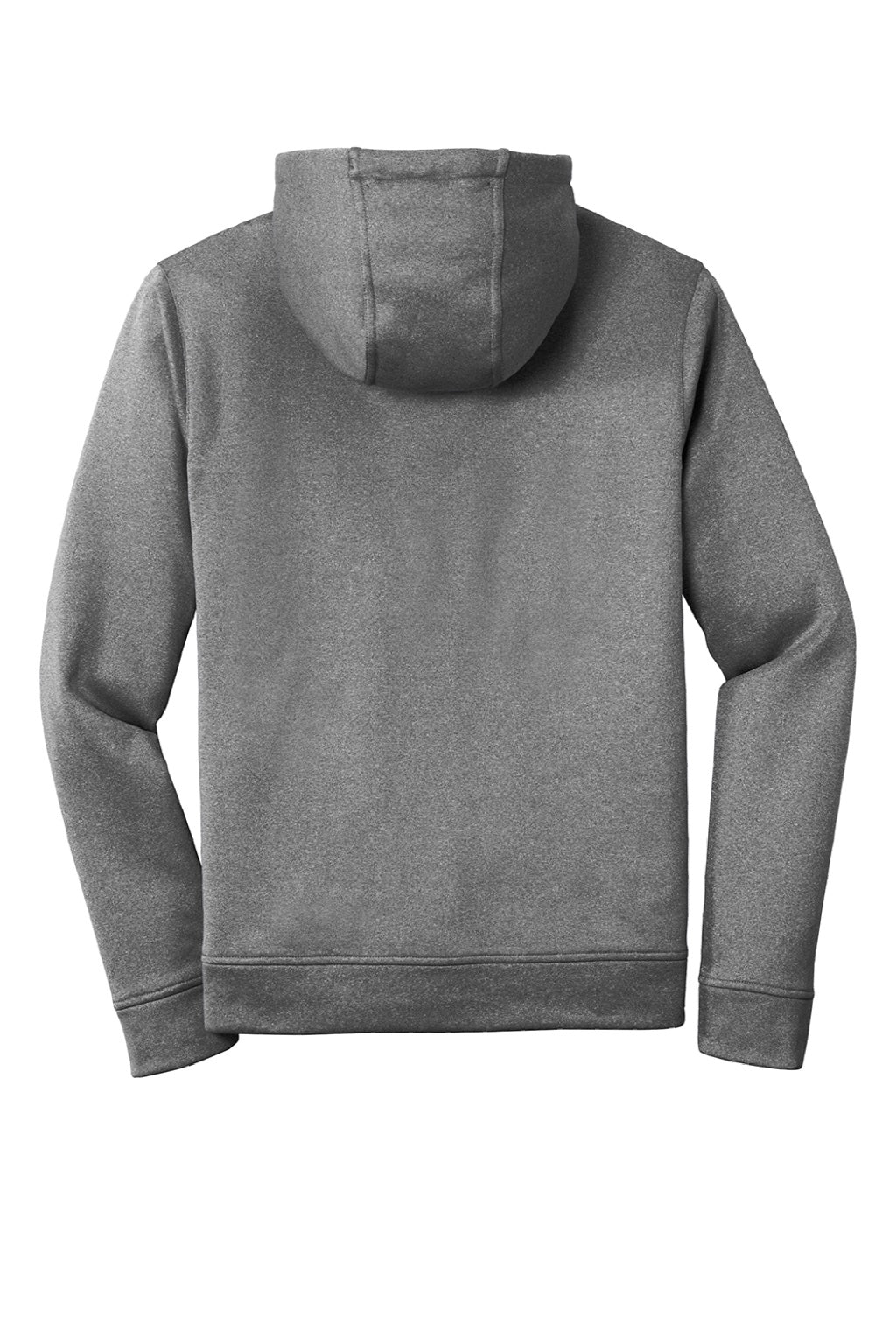 Sport-Tek ST264 Mens Heather Sport-Wick Moisture Wicking Fleece Hooded Sweatshirt Hoodie w/ Pouch Pocket Heather Black Flat Back